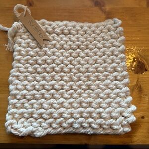 Handmade Cream Knitted Hot Pad